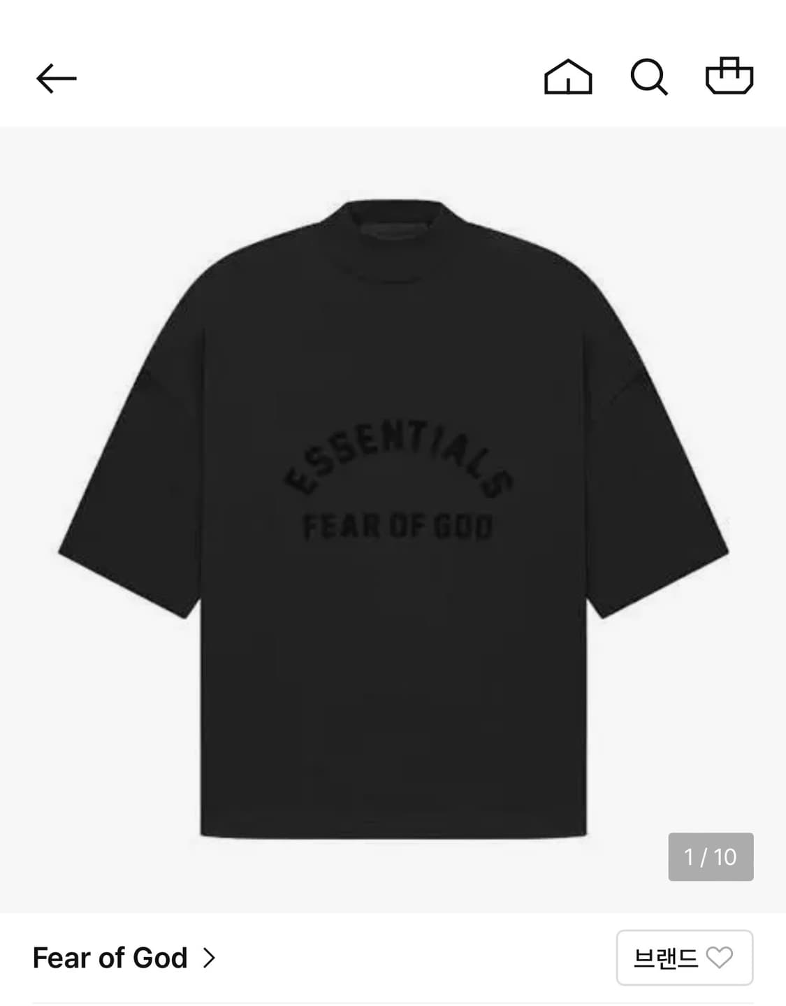 피오갓 에센셜 하이넥 반팔 티셔츠 m 사이즈 팝니당 상품이미지1