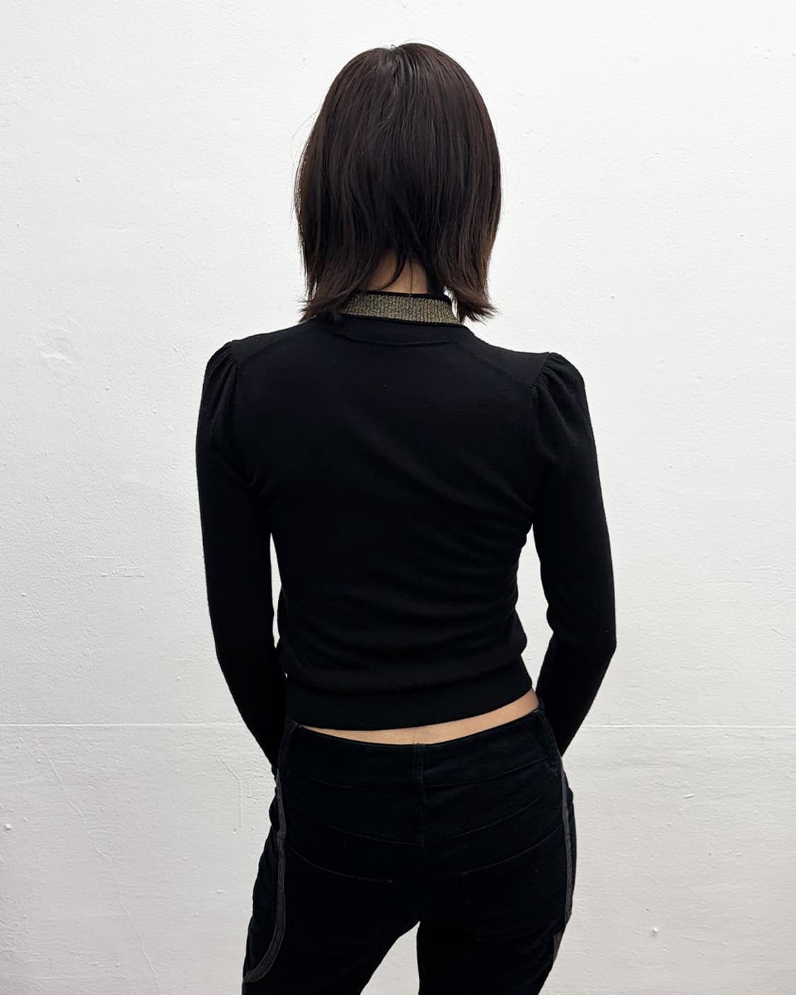 구찌 by 프리다 지아니니 2008F/W 메탈릭 칼라 니트 가디건 상품이미지2