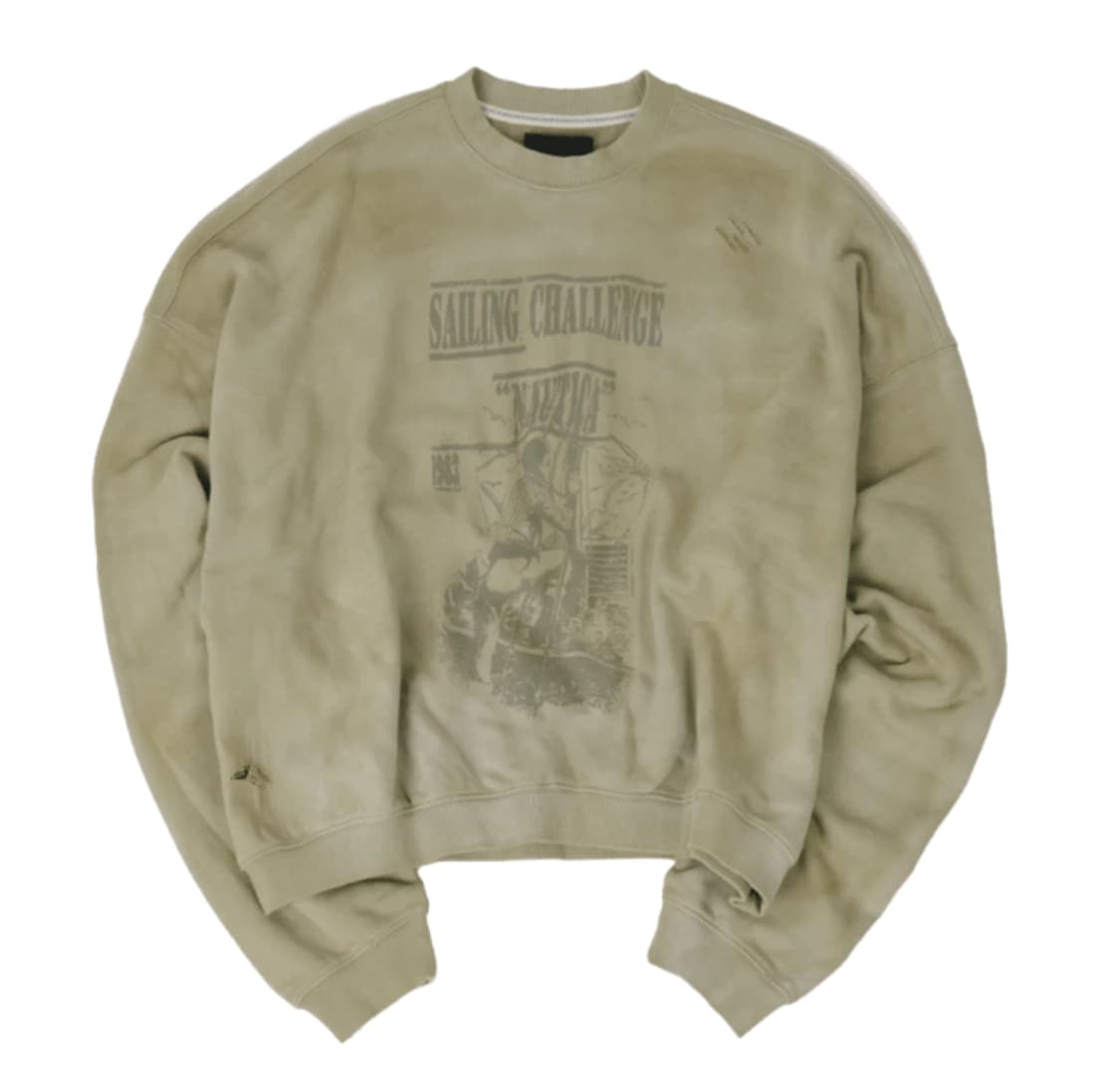 [XL] 언더마이카 X 노티카 아플리케 스웻 셔츠 베이지 상품이미지1