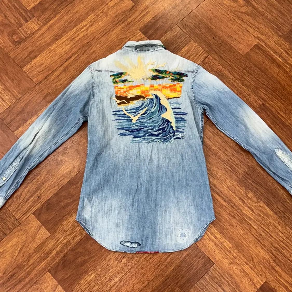 XS 폴로 랄프로렌 해변자수 웨스턴 남방 셔츠  상품이미지1