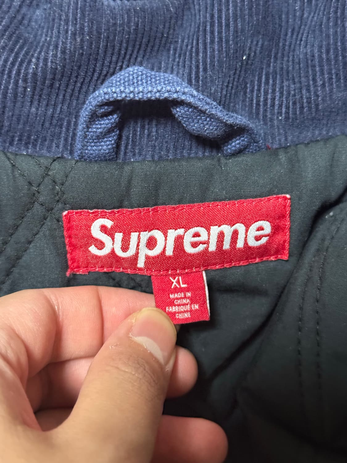 슈프림 올드 잉글리쉬 캔버스 워크 자켓 네이비 - 25SS 상품이미지6