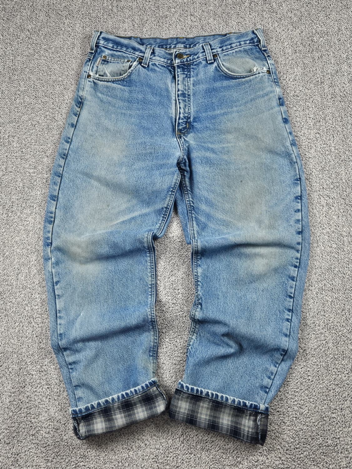 칼하트 헤비 플란넬 체크 데님 워크팬츠 ( 36X34 ) / 10052 상품이미지1