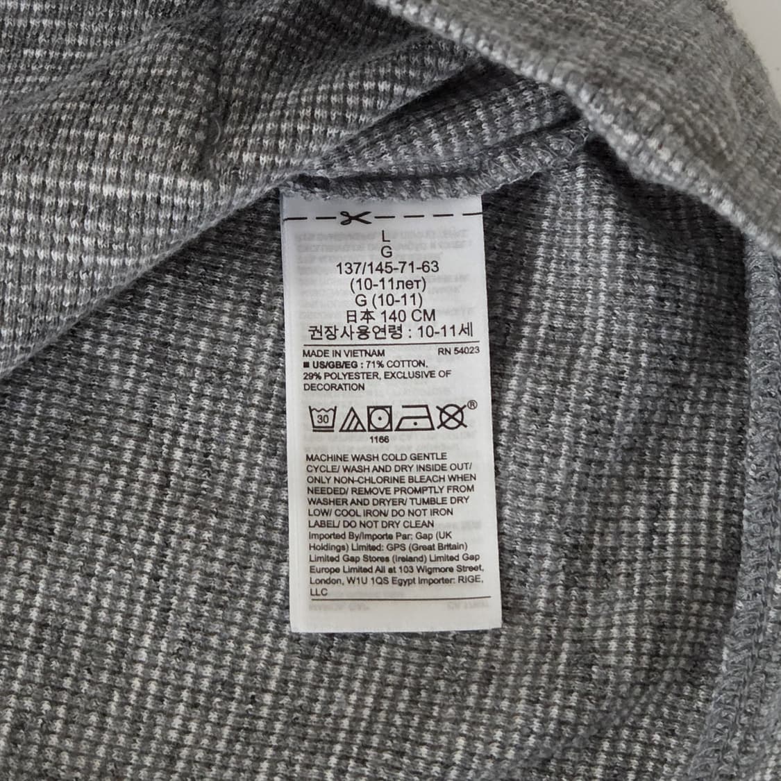 갭 키즈 그레이 후드티 L(10-11)  상품이미지5