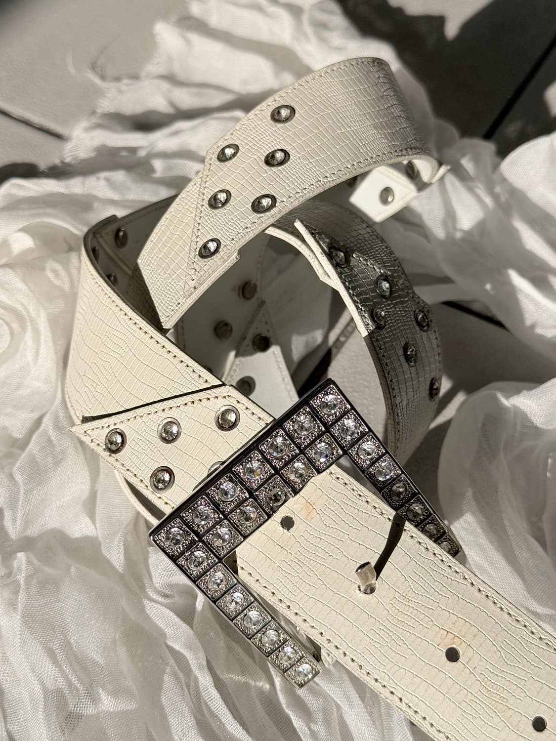 rhinestone patch work belt 상품이미지2