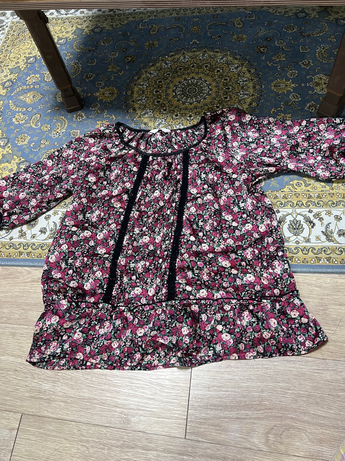 플로럴 빈티지 실크 상의 free 상품이미지1