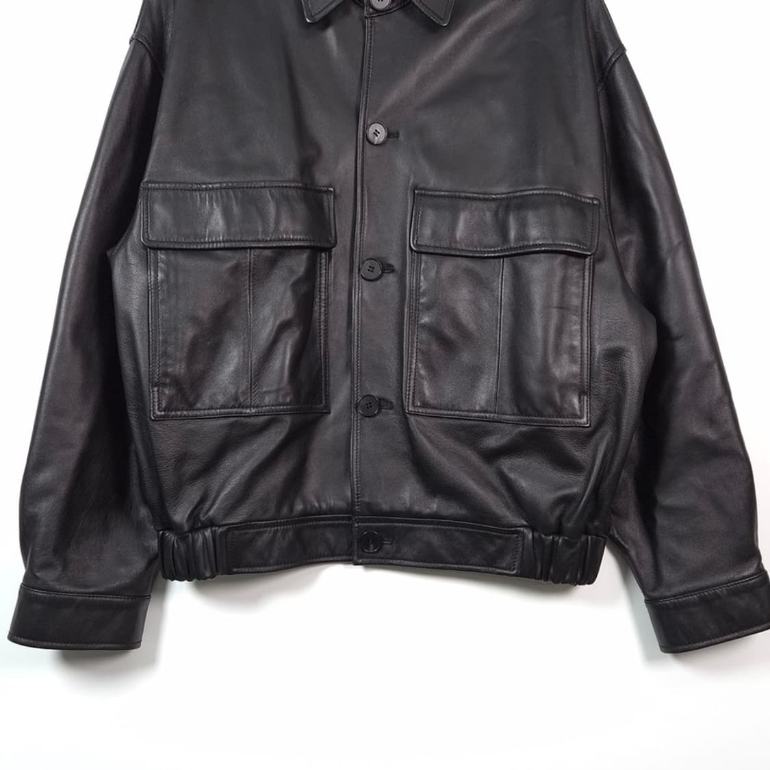 MMGL 이태리 램스킨 오버사이즈 레더 블루종 자켓 3 상품이미지4