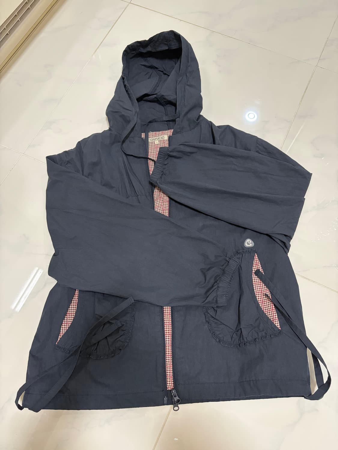 [1] CHECK WRINKLES WIND BREAKER NAVY 상품이미지2