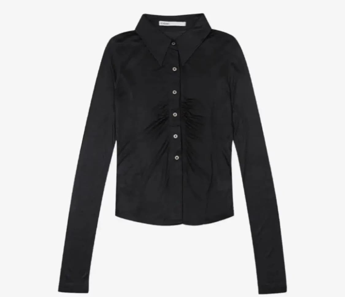 보헤미안서울 셔링 셔츠 챠콜 상품이미지1