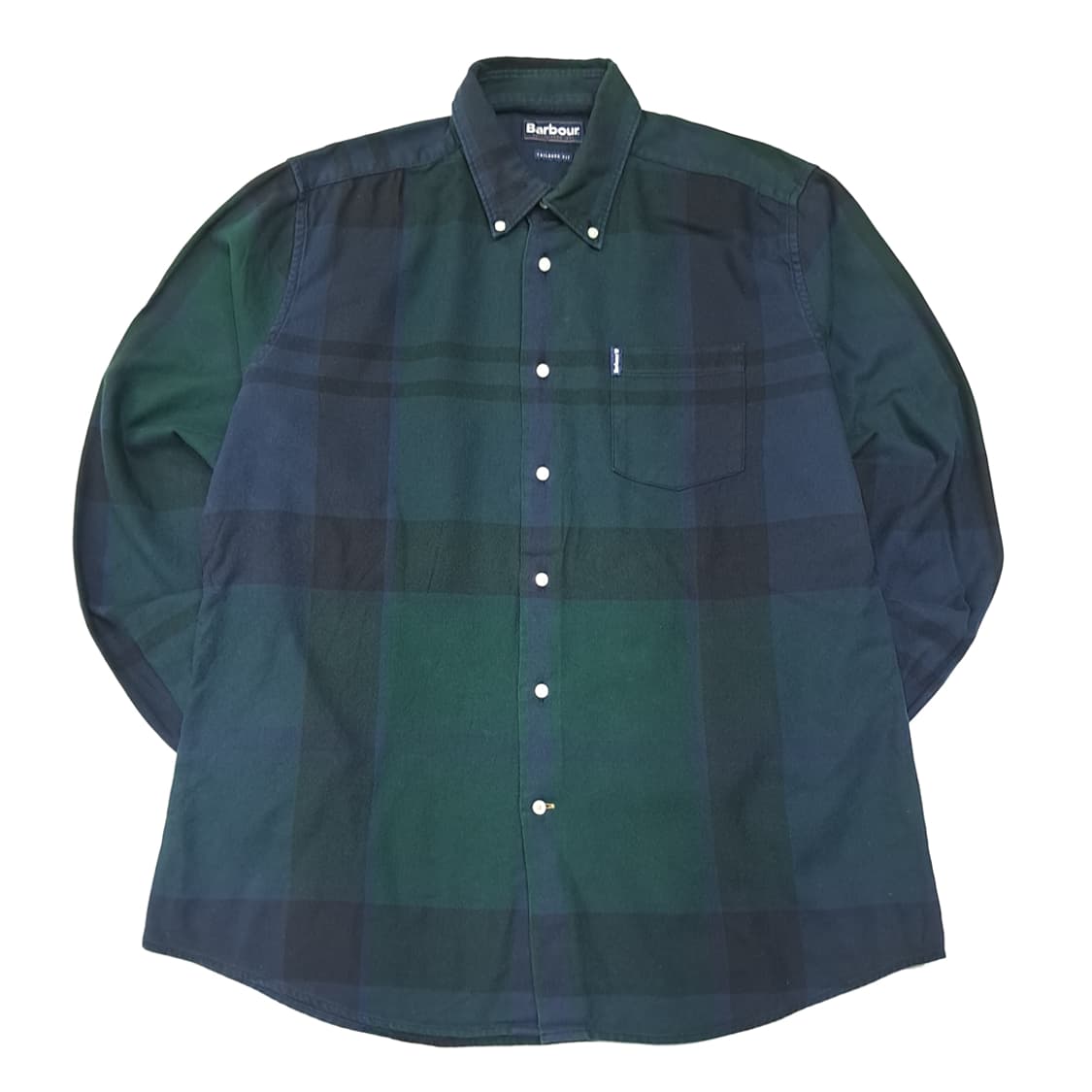 CL646 L 바버 클래식 블랙워치 타탄체크 네이비그린 셔츠 남방 상품이미지1