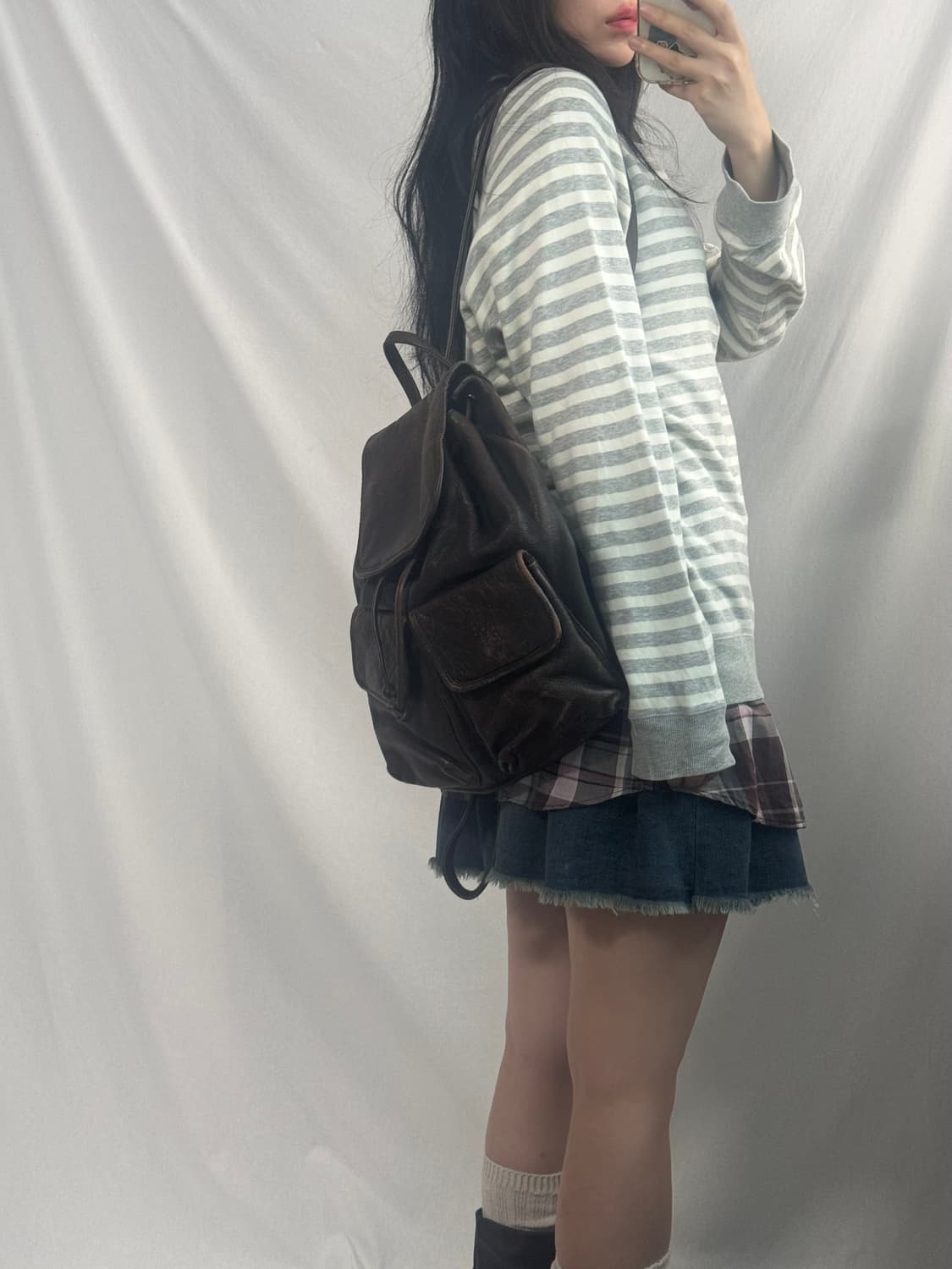 체크 패턴 셔츠 원피스 상품이미지9