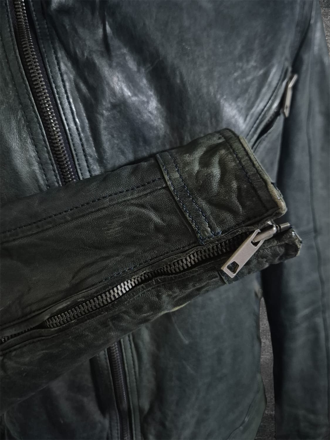 double zip lamb skin jacket 상품이미지5