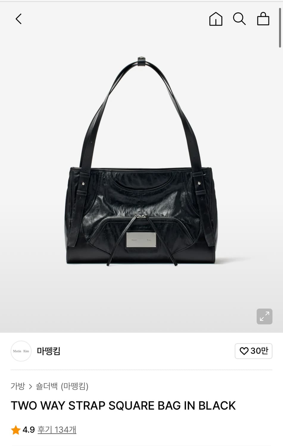 마뗑킴 투웨이 스트랩 스퀘어백 블락 상품이미지1