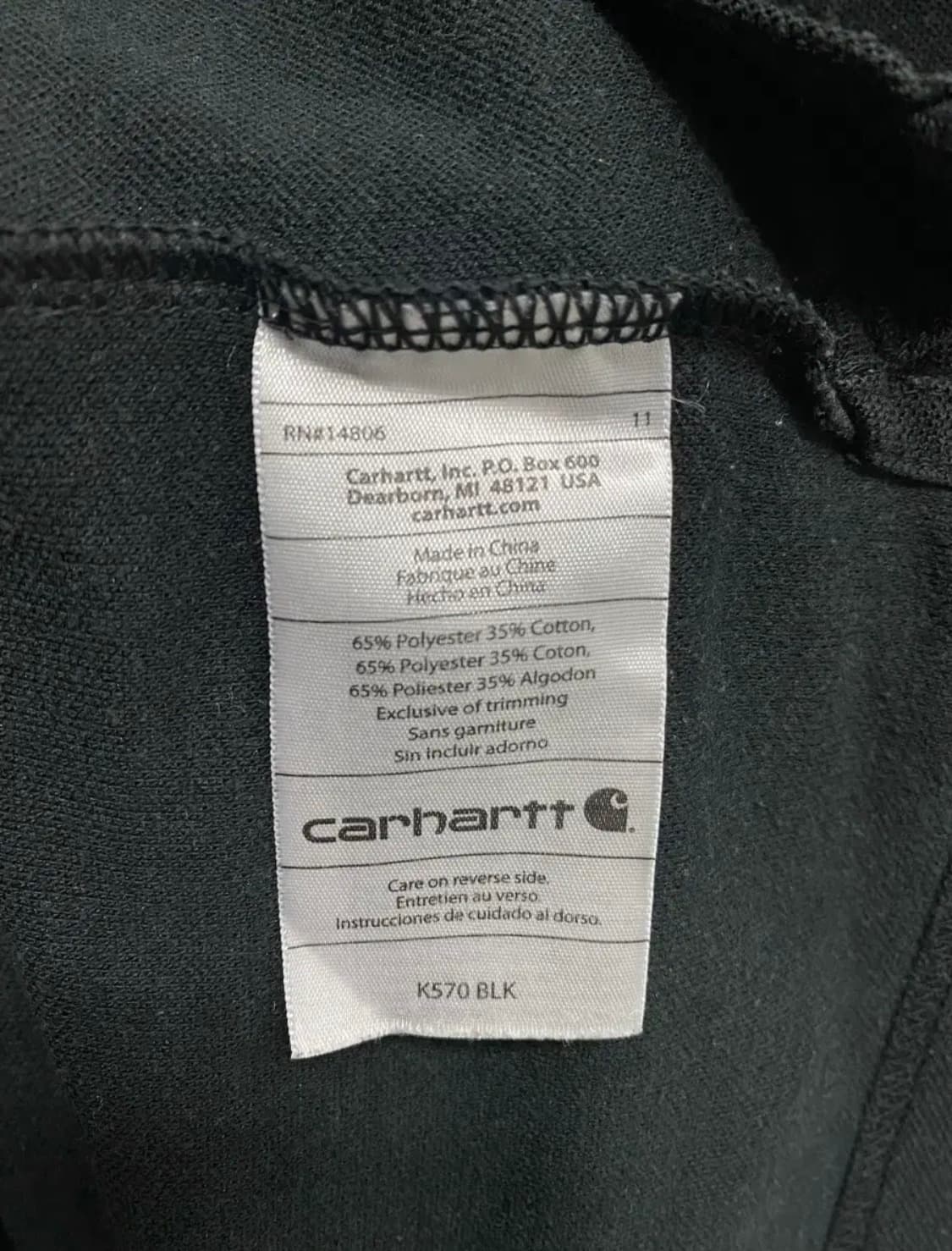 칼하트 워크웨어 폴로 BK 반팔티 M 상품이미지6