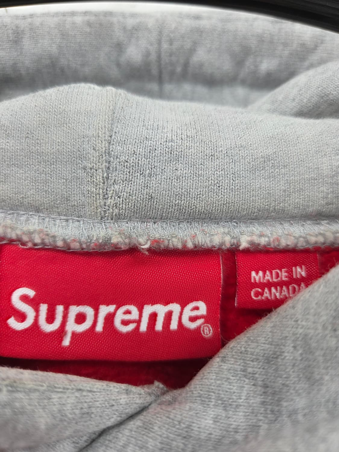 M 2015fw 슈프림 클레식 로고 투톤 뉴욕 레드 후드티 상품이미지3