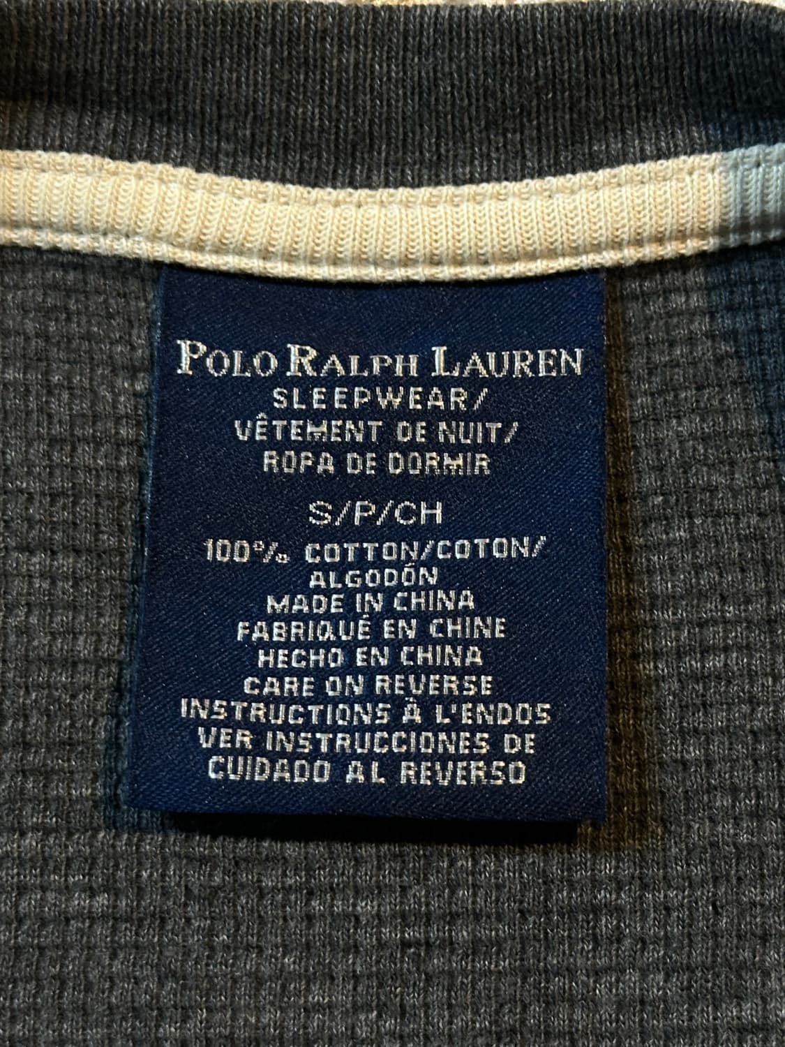 폴로 랄프로렌 POLO 와플 니트 롱슬리브 긴팔 차콜 상품이미지5