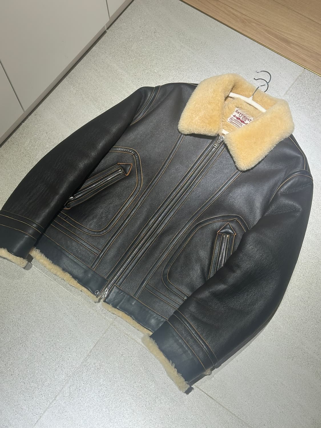 [L] stu 에스티유 무스탕 무톤 레더 양털 자켓 상품이미지3