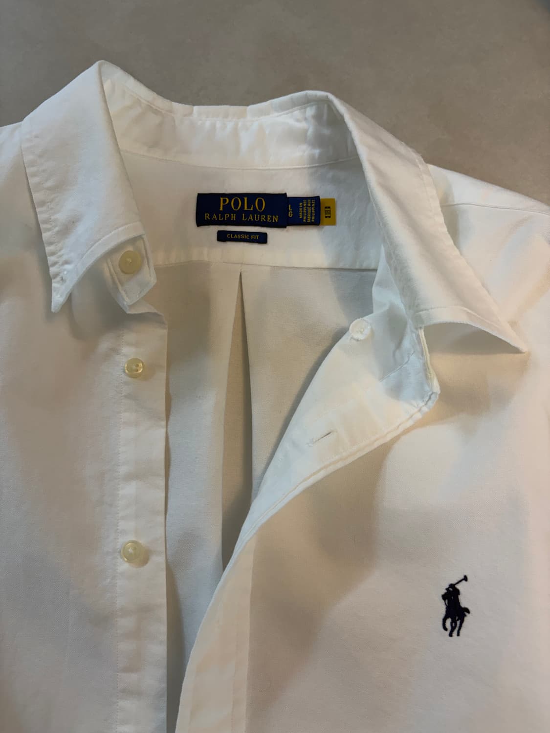 폴로 가먼트다이 옥스포드셔츠 클래식 화이트 L 상품이미지2