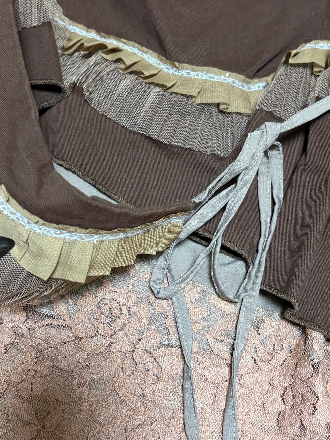 빈티지 브라운 언발 랩스커트 히피 페어리 오리엔탈 상품이미지2