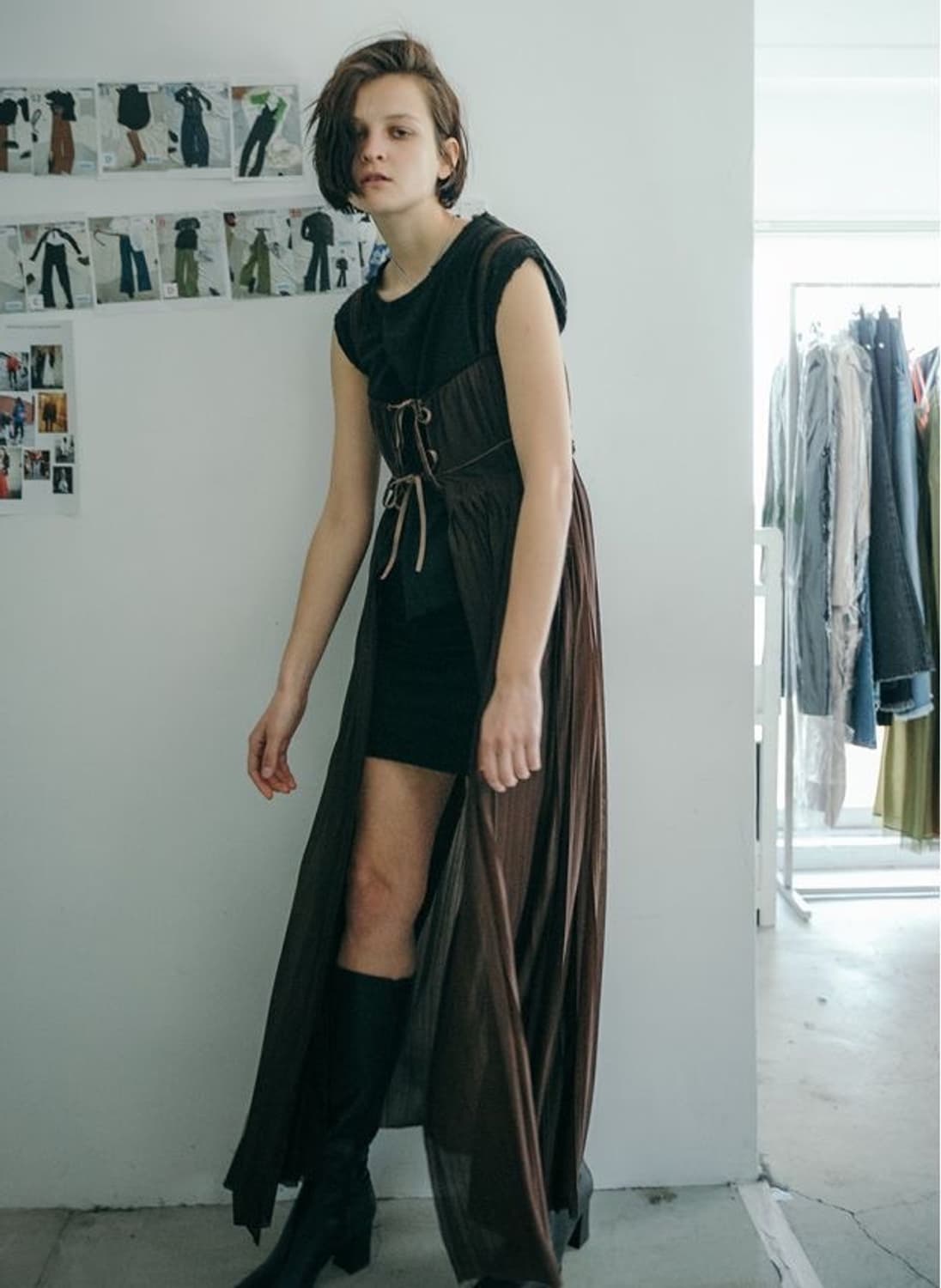 brown sheer dress 상품이미지10