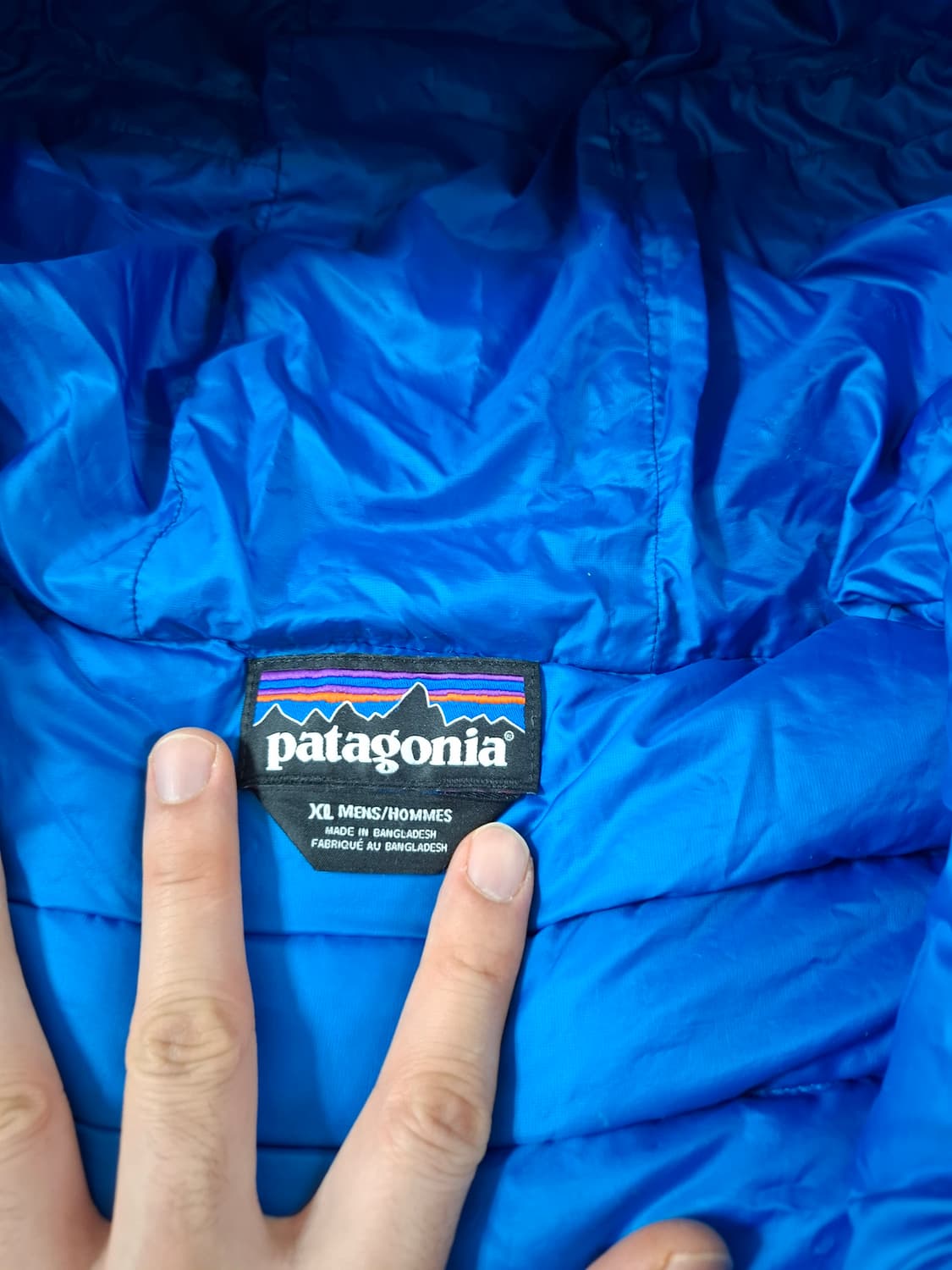 XL 파타고니아 다운스웨터 후디 후드 다운 패딩 블루 상품이미지3