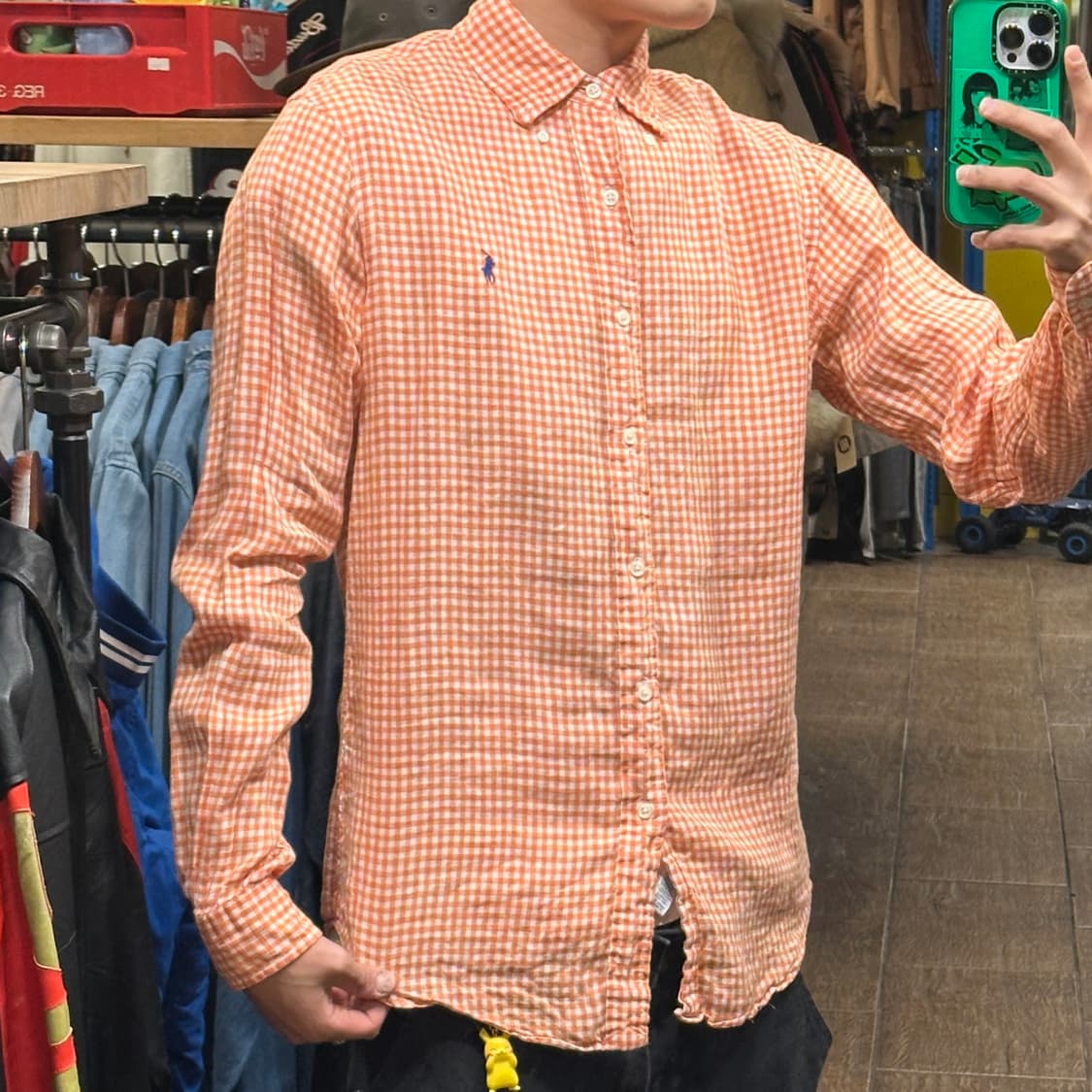 [HI] 폴로 랄프로렌 셔츠 체크오렌지 상품이미지4