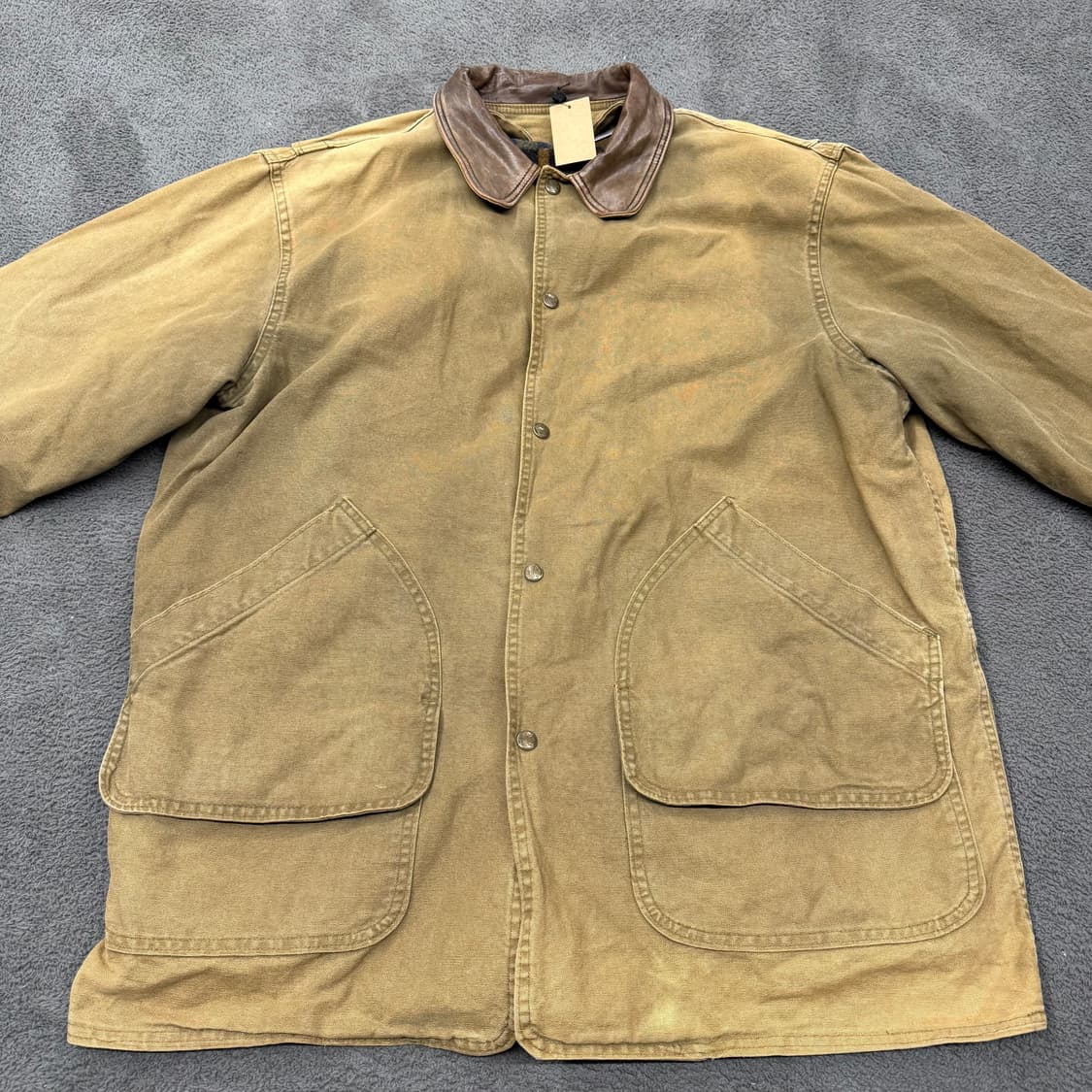 [정품/L] 90'S WOOLRICH USA 가죽카라 헌팅 자켓 c1 상품이미지3