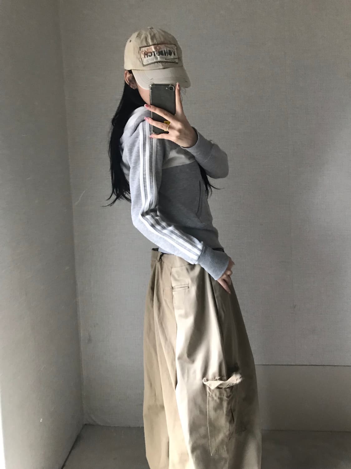 아디다스 그레이 실버 슬림핏 후드집업 상품이미지4