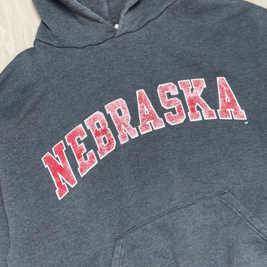 90s 러셀 네브래스카 후디 그레이 상품이미지2