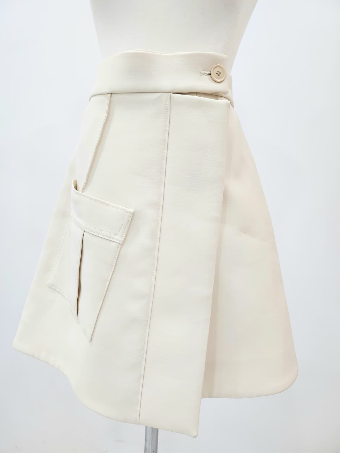 루이비통 울 실크 아이보리 랩 스커트 36 상품이미지2