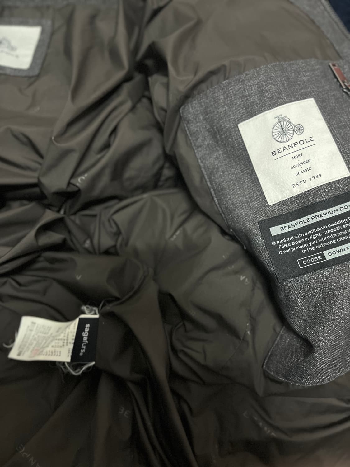 빈폴 헤링본 구스다운 패딩 105 상품이미지3