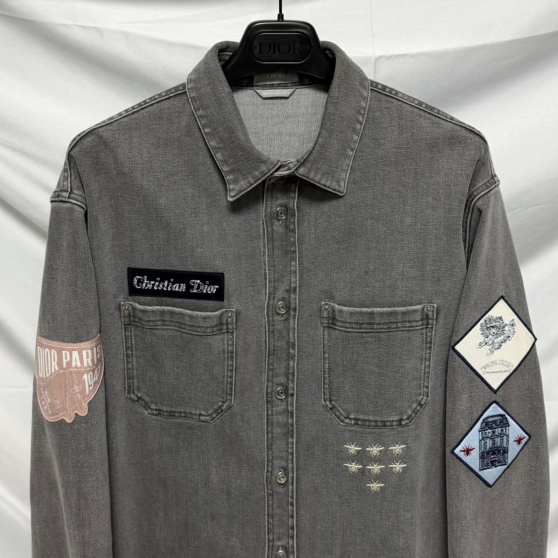 [S+급/39] 디올 Bee자수 로고 데님 셔츠 자켓 그레이 상품이미지2