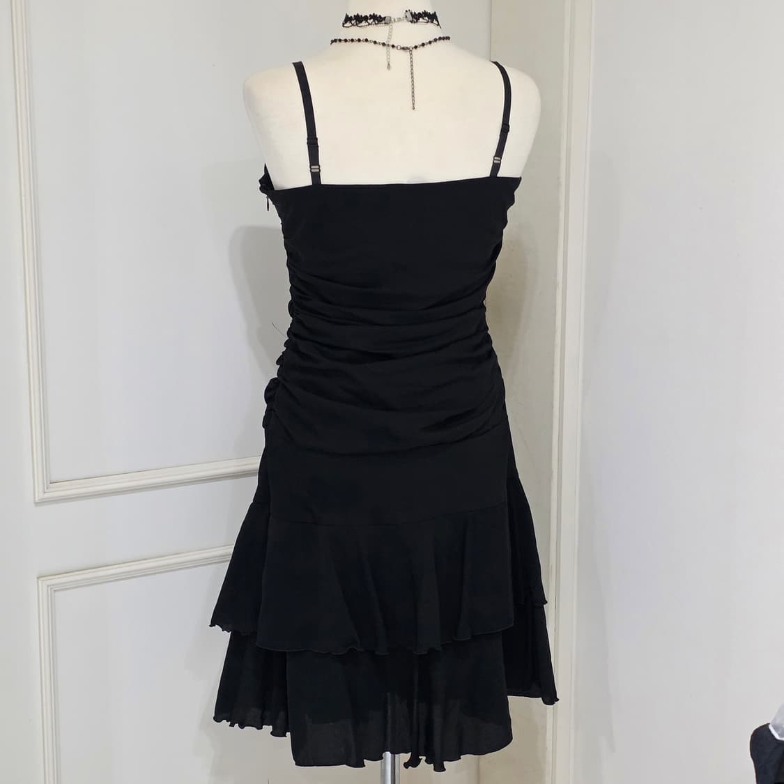 일본빈티지)고딕블랙오네갸루st y2k 셔링 캉캉 로맨틱 발레코어 원피스 상품이미지3