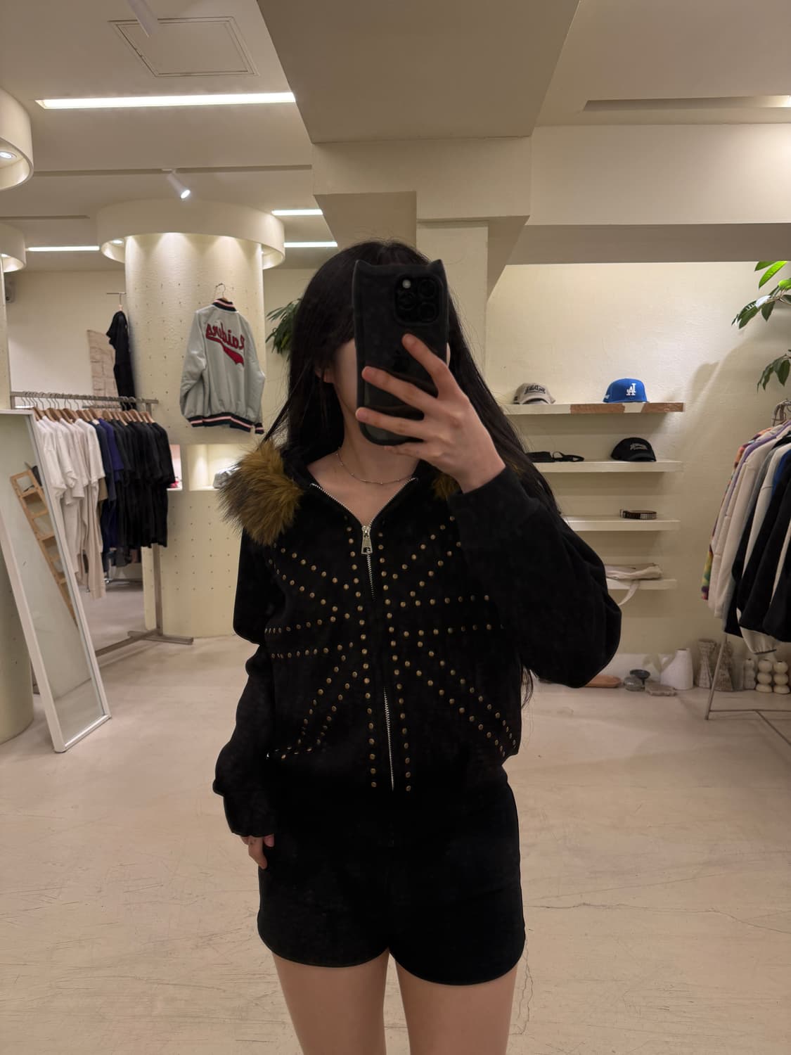  Y2K 빈티지 도트 울프죠 후드 집업  U5 상품이미지1