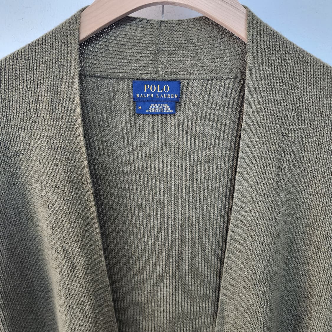 폴로 랄프로렌 롱 케이프 가디건 카키 상품이미지2