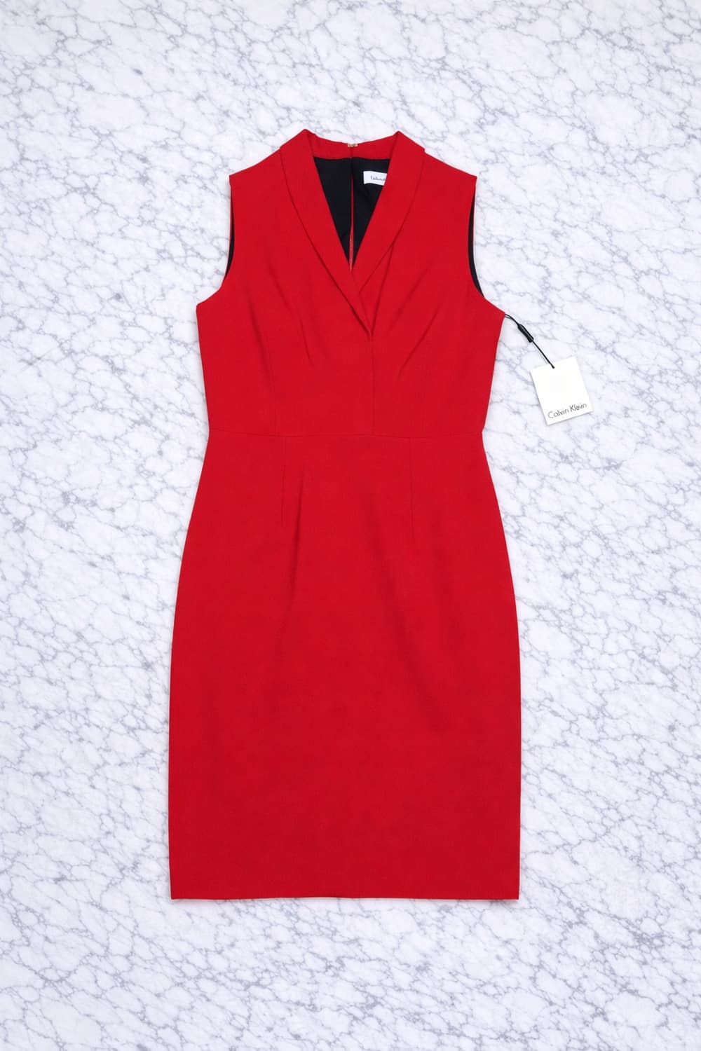(새상품) 캘빈클라인 레드 슬림핏 원피스 / 택보유 / 하객룩 강추 상품이미지7