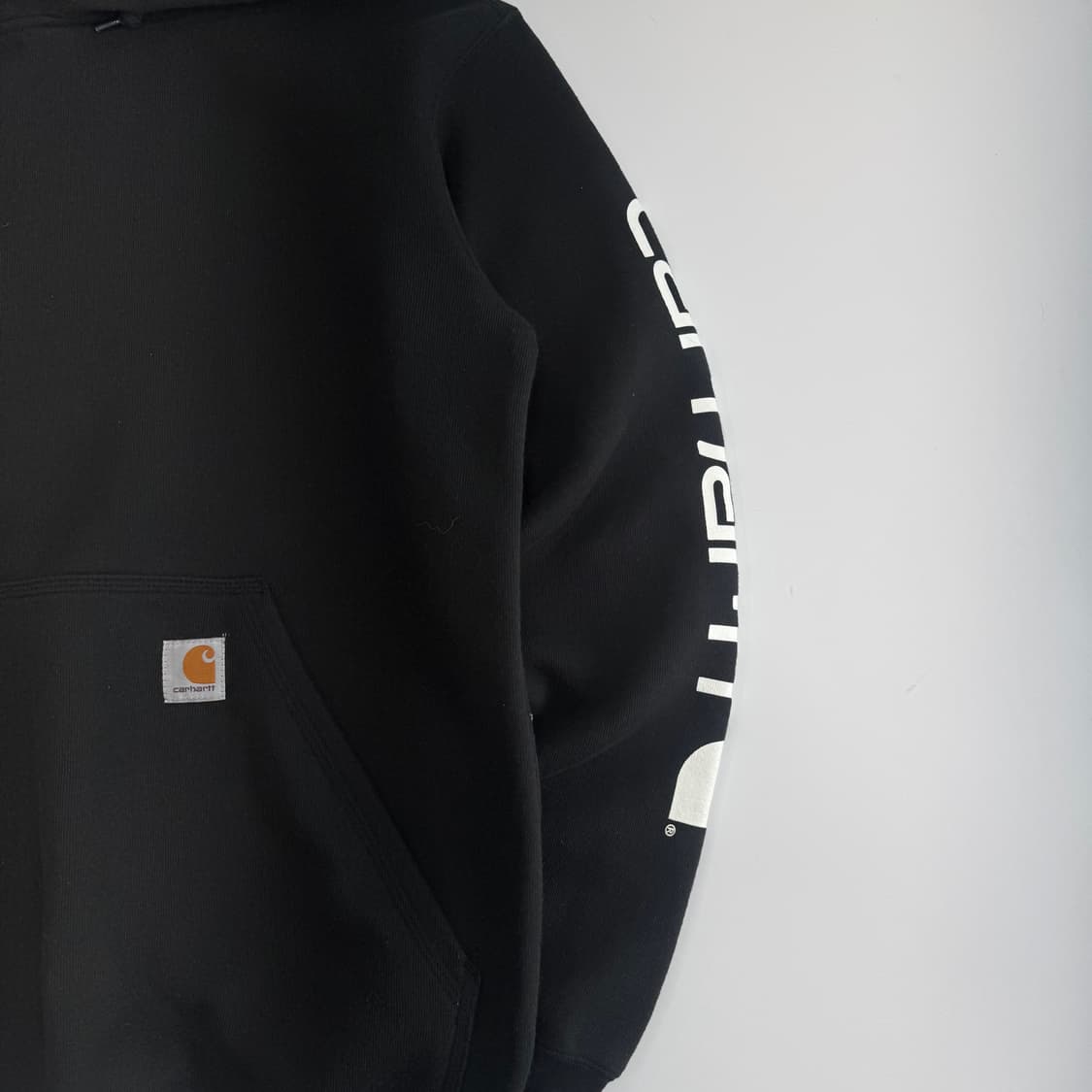 Carhartt 칼하트 사이드 로고 블랙 후드티 상품이미지5