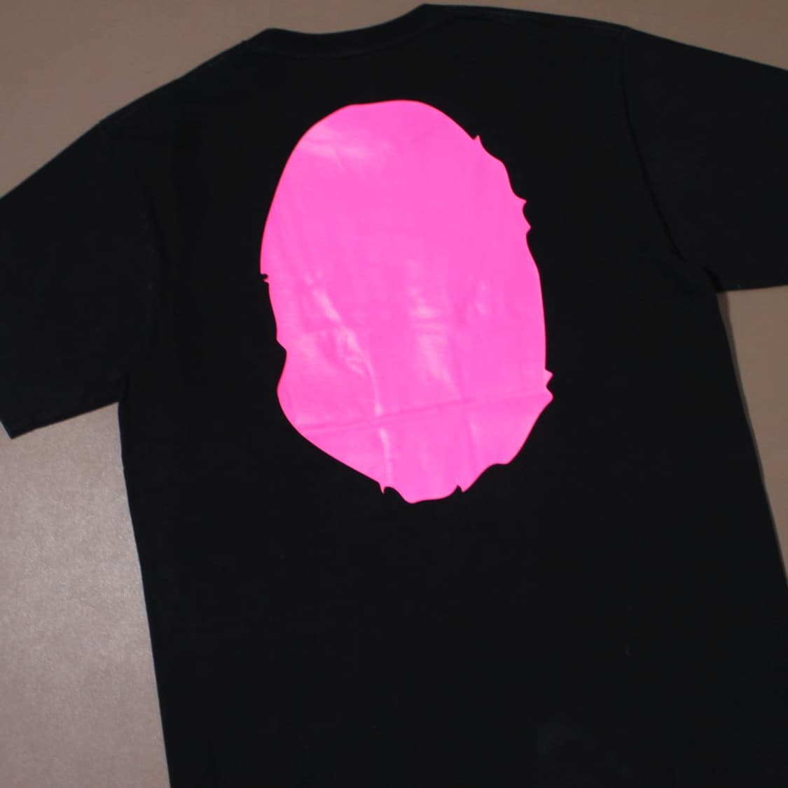 Bape 베이프 빅 사루 헤드 반팔 티셔츠 블랙 핑크 상품이미지3