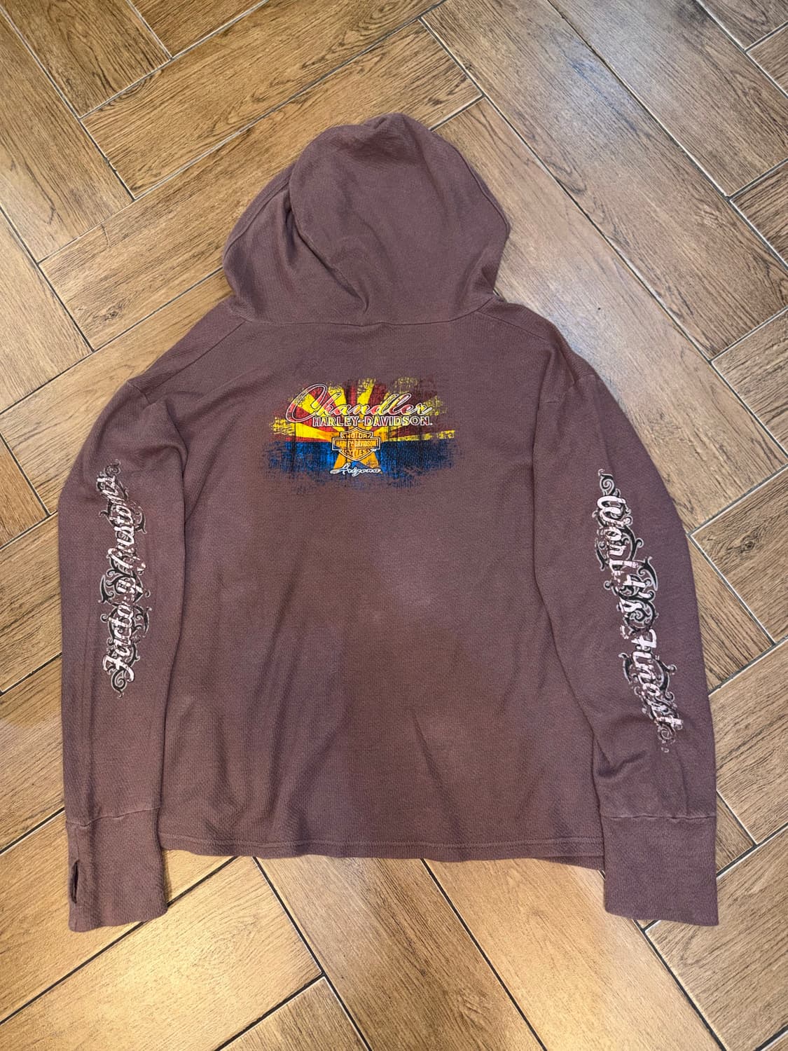 할리데이비슨 브라운 후드 원숄더 큐빅 롱슬리브 ( 대장 ) 상품이미지10