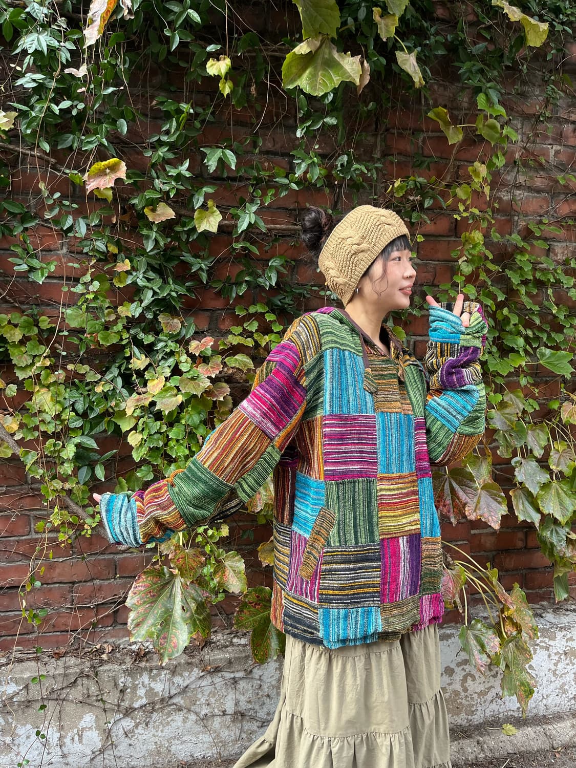 히피무드 자수 패치 후드 상품이미지5