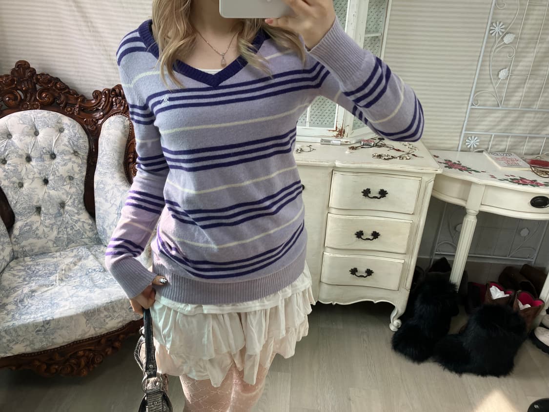 Burberry Blue Label purple stripe knit 상품이미지1