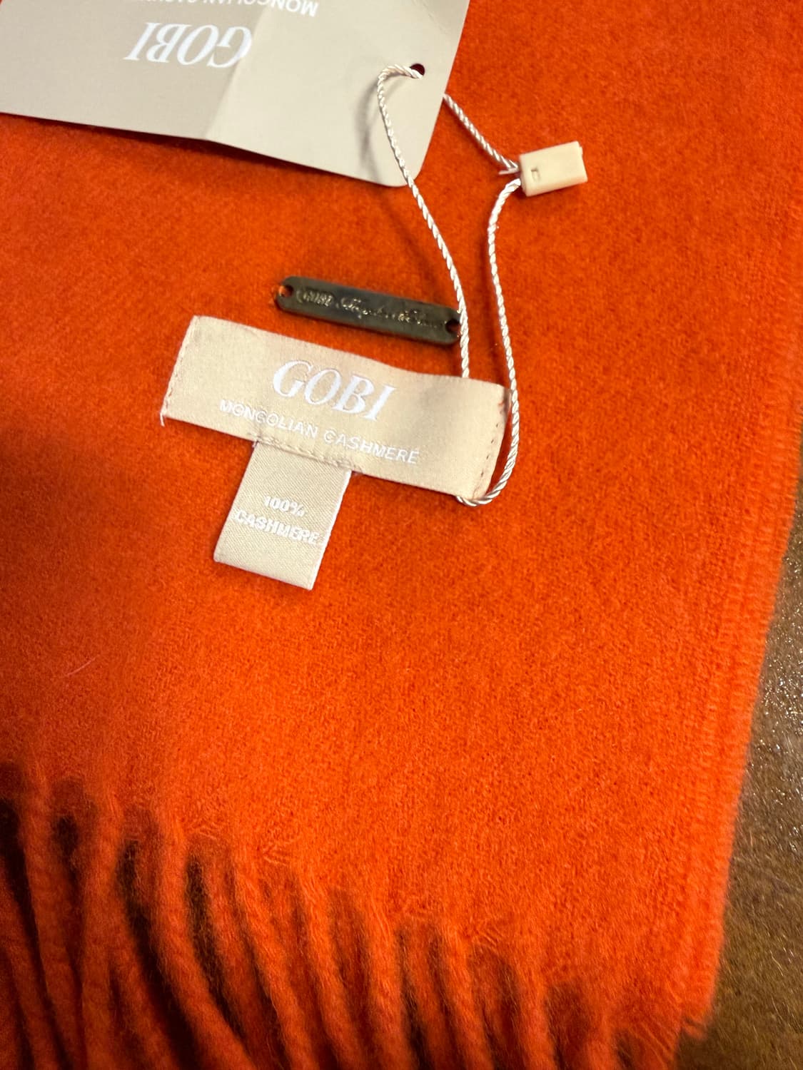 FREE 고비 GOBI 몽골리안 캐시미어 프린지 머플러 오렌지 상품이미지4