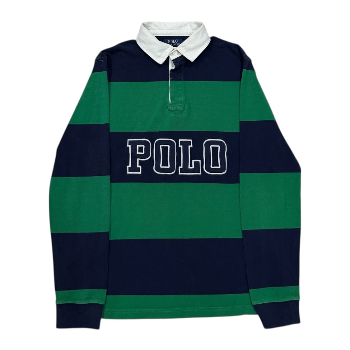 폴로 랄프로렌 빅로고 스트라이프 폴로 PK 럭비 카라티 그린 M 상품이미지1