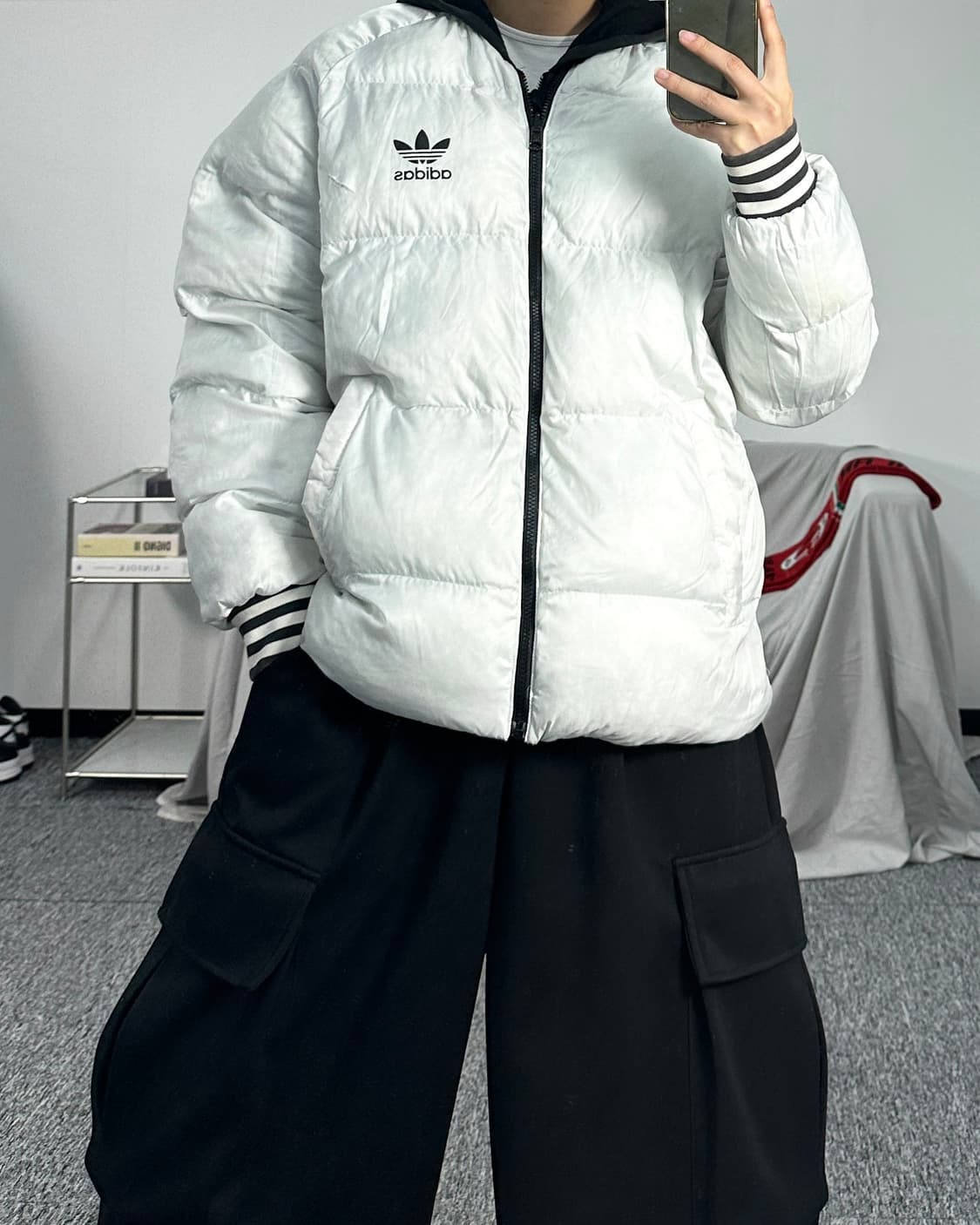 아디다스 슈퍼스타 리버시블 패딩 M 상품이미지5