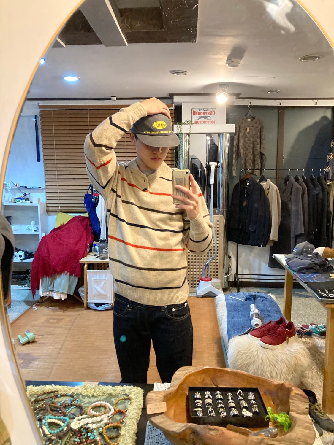 90‘s 스트라이프 헨리넥 니트 상품이미지2