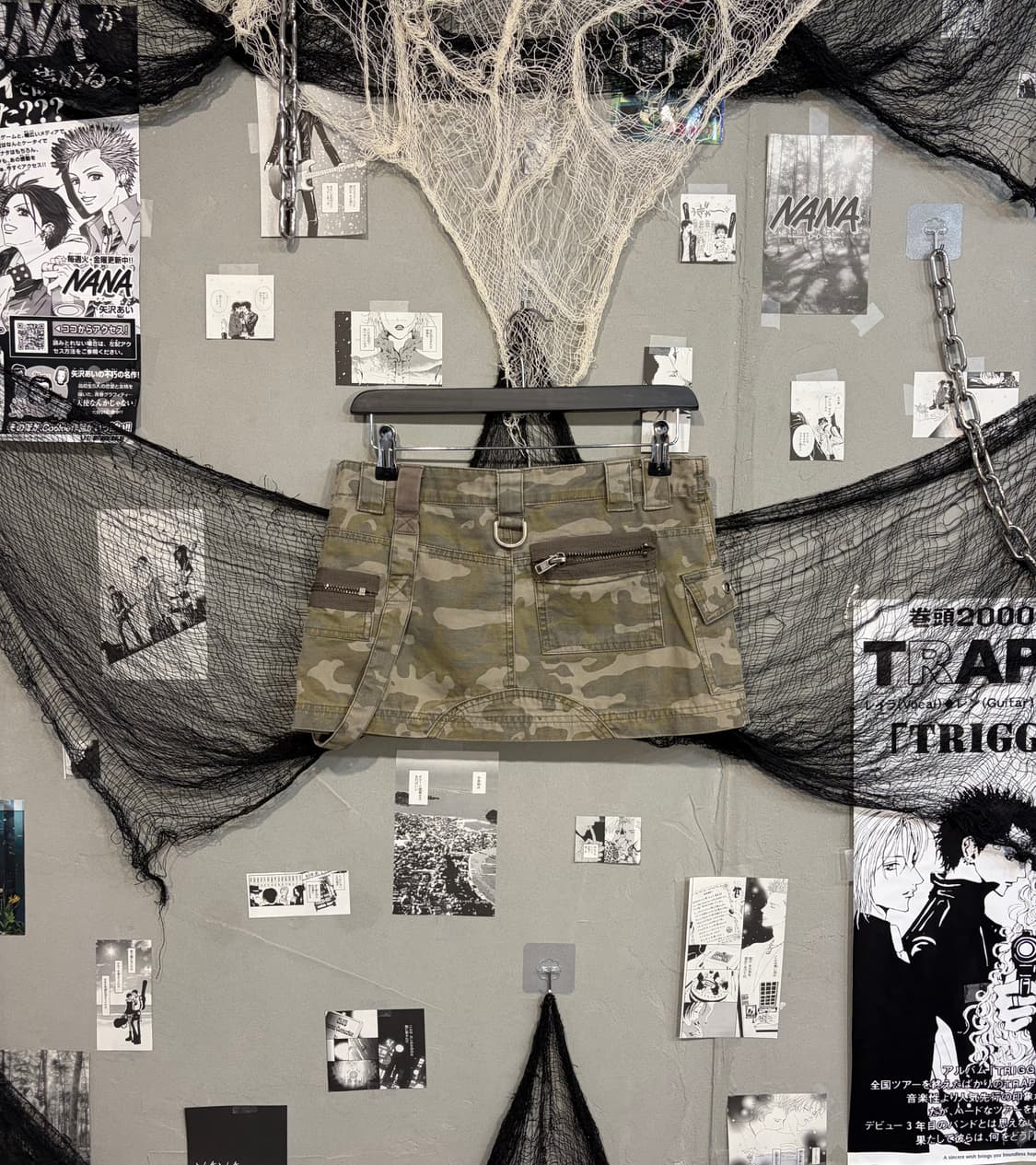 Grunge Camo Zip detail Cargo Skirt 상품이미지4