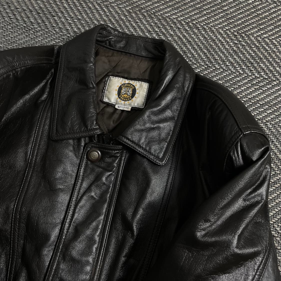 90s 베르사체 아카이브 알프레도 카우 레더 자켓y 4361 상품이미지7