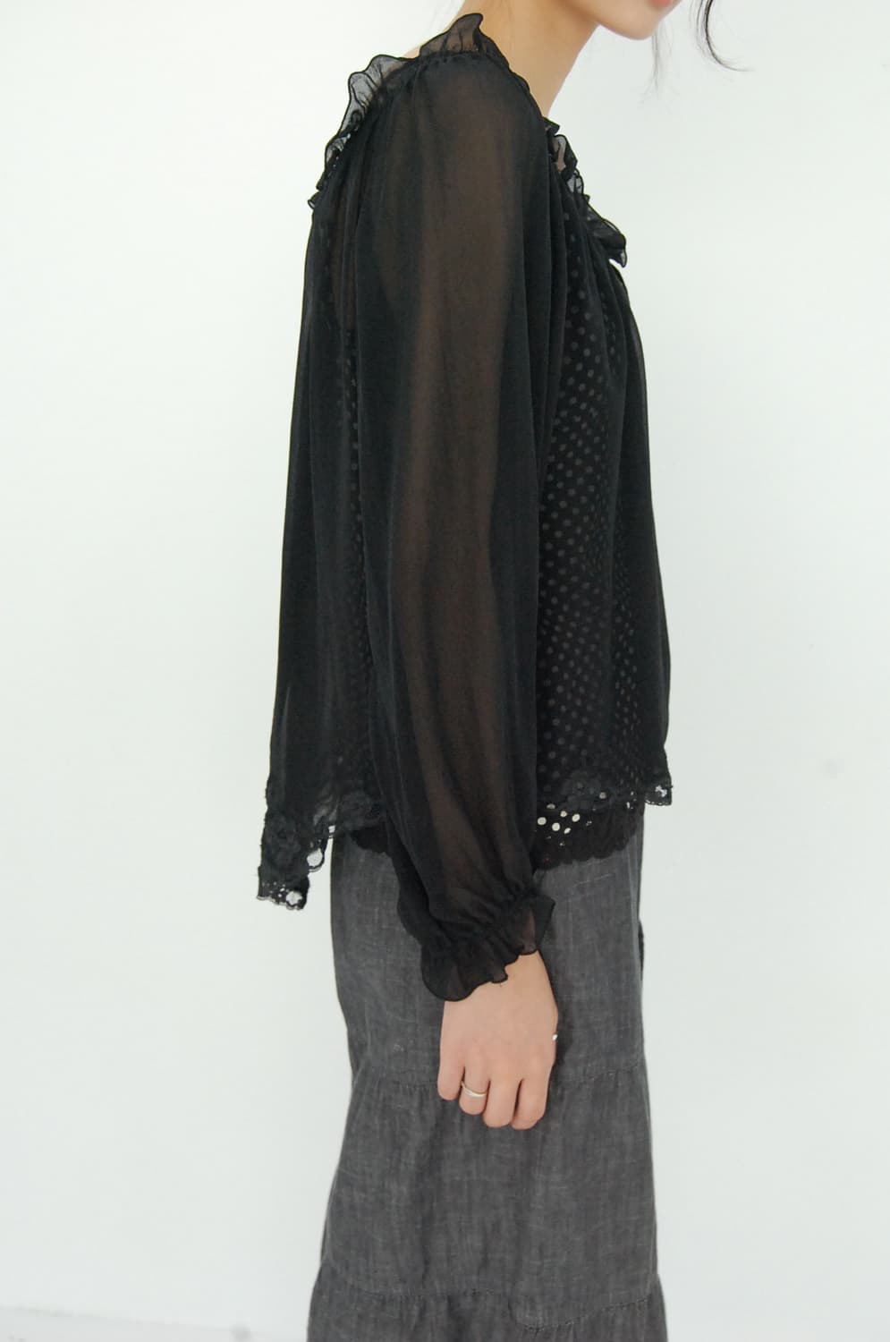 Old Uniqlo dot lace sleeveless 상품이미지3
