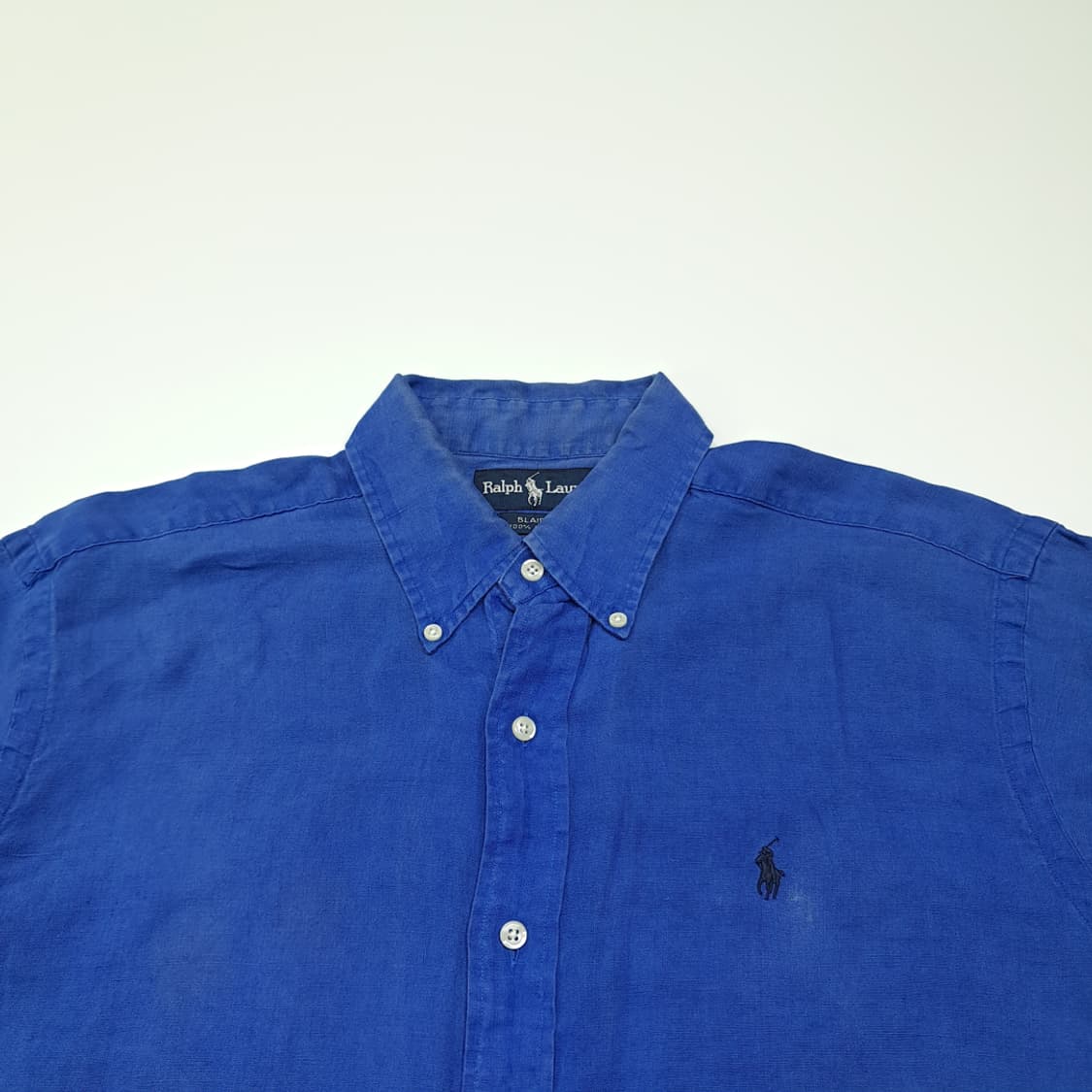 CK101 M 폴로 90s 린넨 버튼다운 블루 반팔 셔츠 남방 상품이미지2
