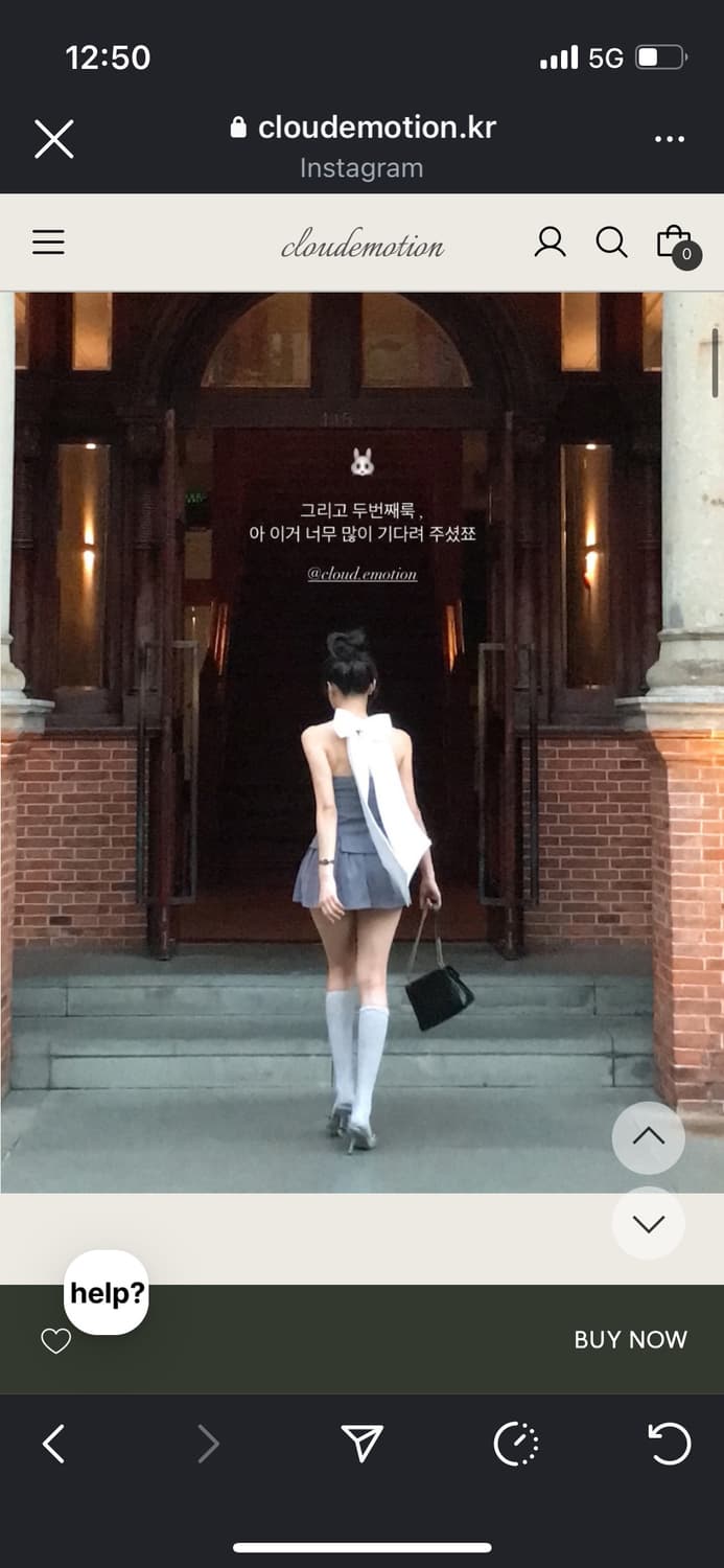 클라우드 이모션 프랑제리 그레이 백 리본 투피스 셋업 상품이미지2