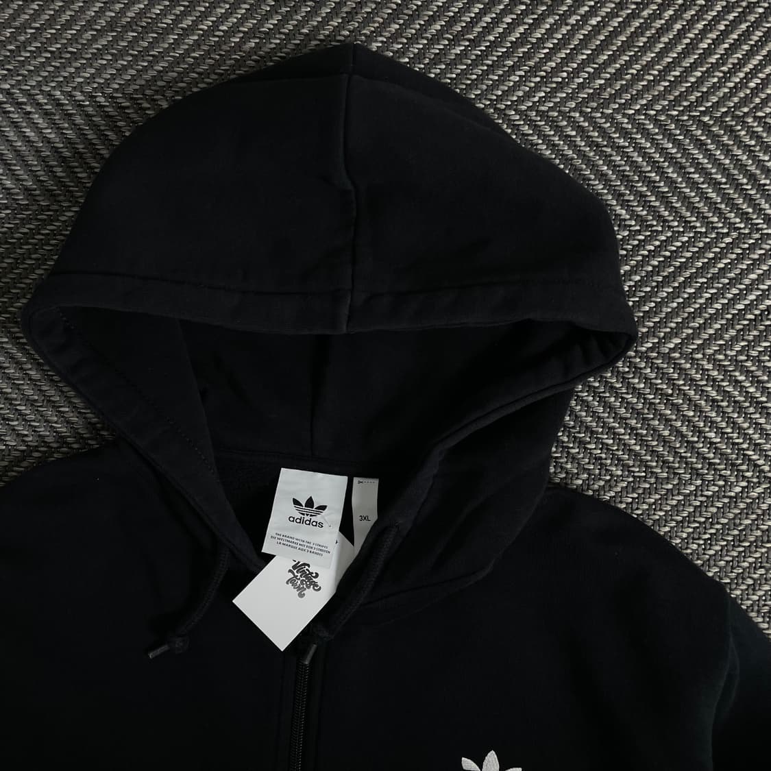 아디다스 트레포일 빅로고 블랙 스웻 후드집업o 3245 상품이미지5